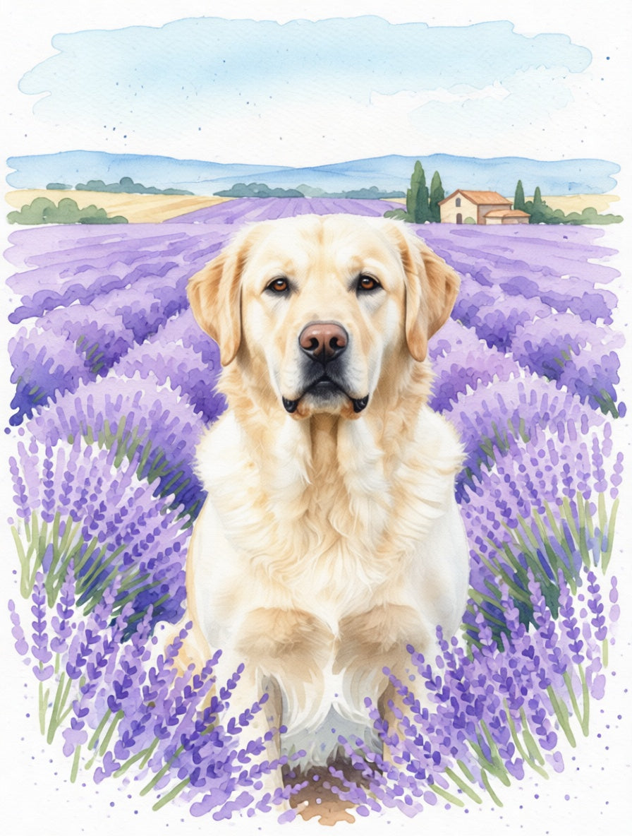 German Shepherd as In Lavender Field