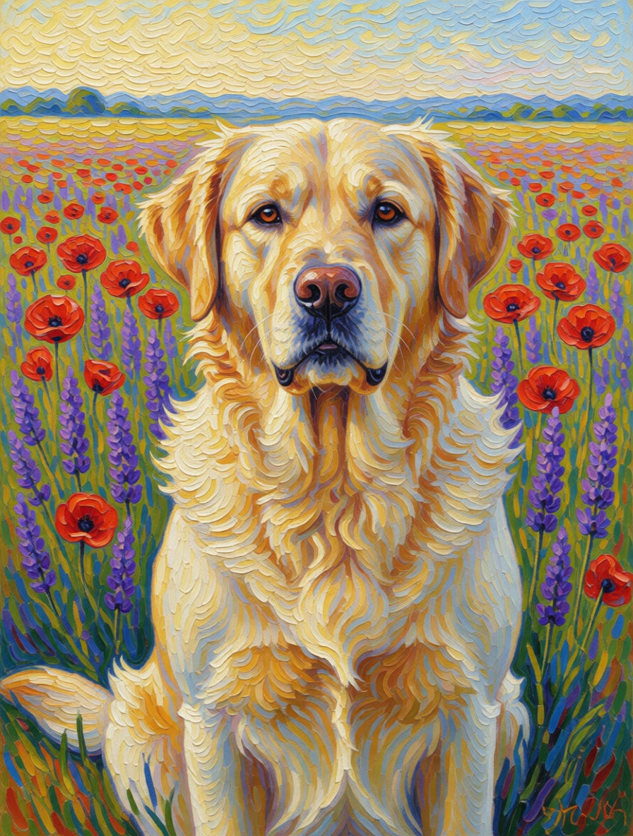In flower field